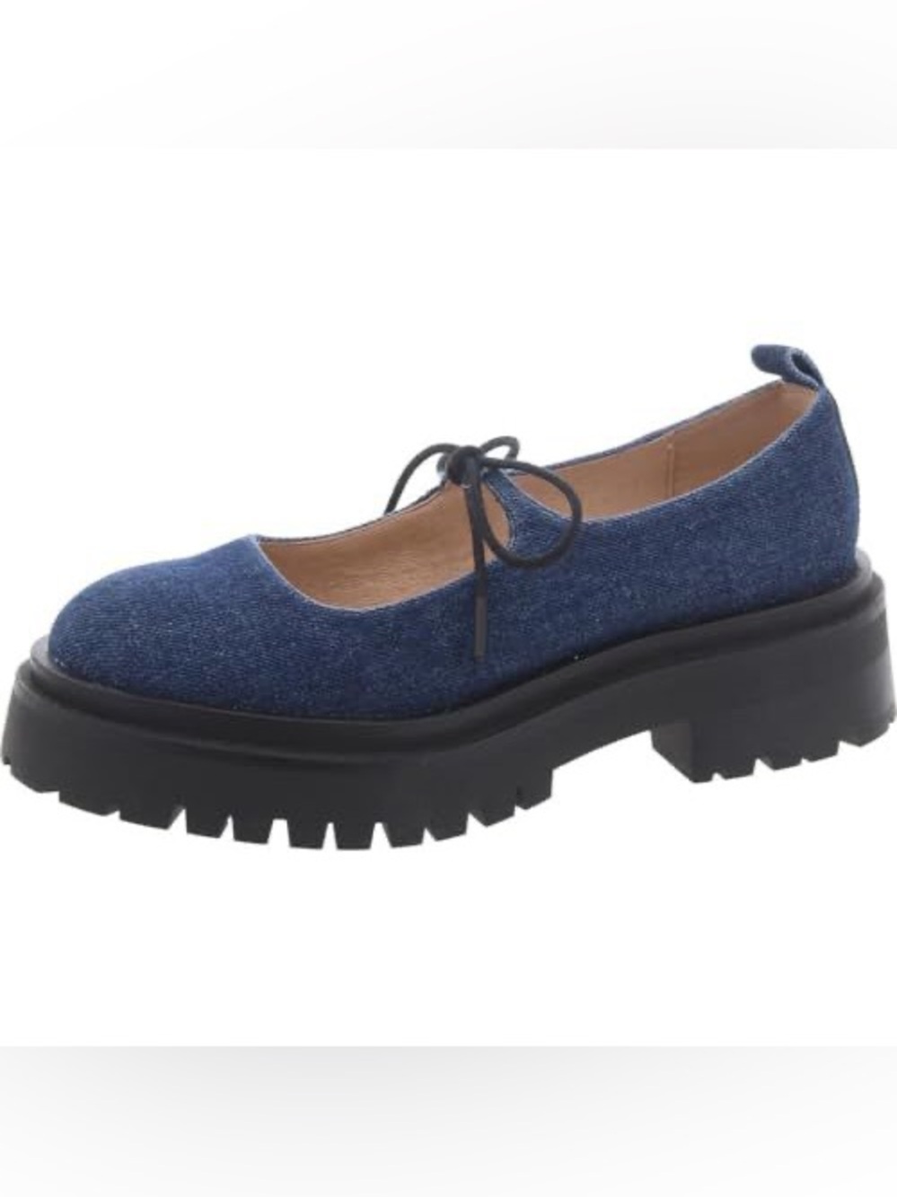 Steve Madden Denim Blue Chunky Mary Jane Lace-Up